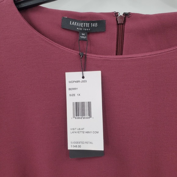 Lafayette 148 New York Berry Sheath Dress Size 1x NEW - Picture 2 of 4